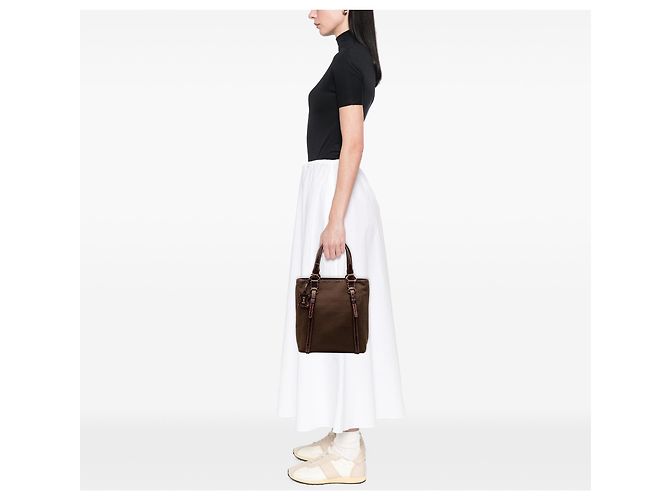 Céline Celine Braune Canvas-Tasche Dunkelbraun - Ansicht 8