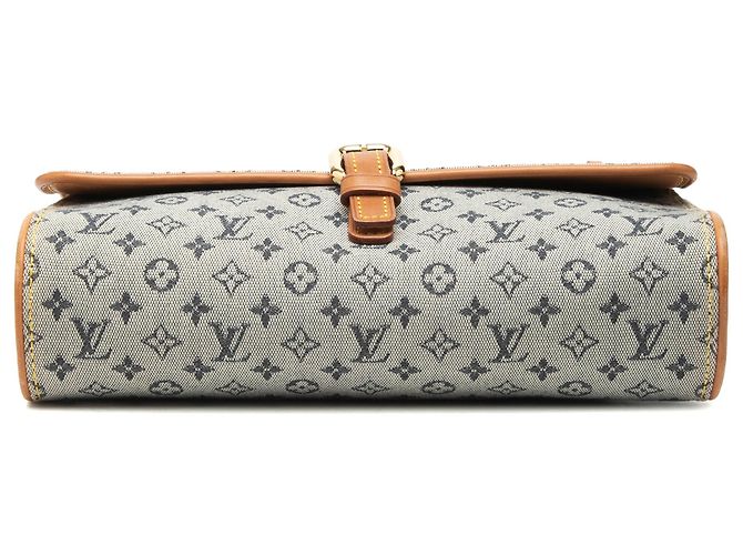 Louis Vuitton Gray Monogram Mini Lin Camille Marrone Grigio - vista 3