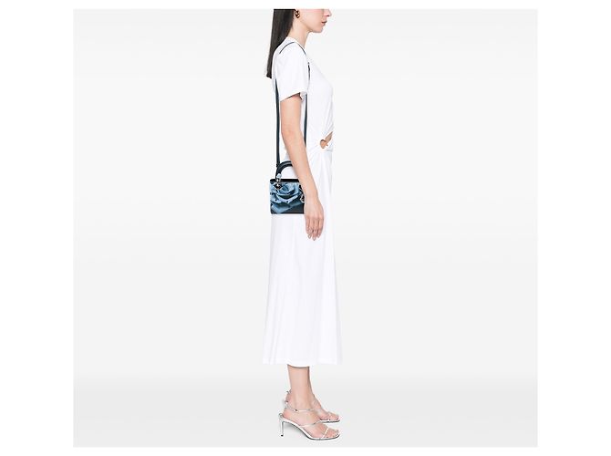Dior Mini Lady Dior in pelle di cervo verde con stampa floreale Verde scuro - vista 7