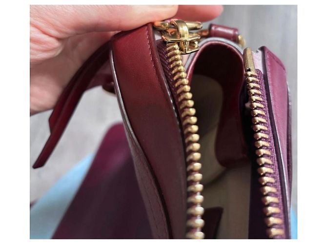 Borsa a mano Chloé Roy in pelle e camoscio Bordò - vista 11