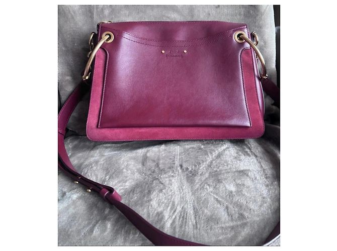 Borsa a mano Chloé Roy in pelle e camoscio Bordò - vista 2