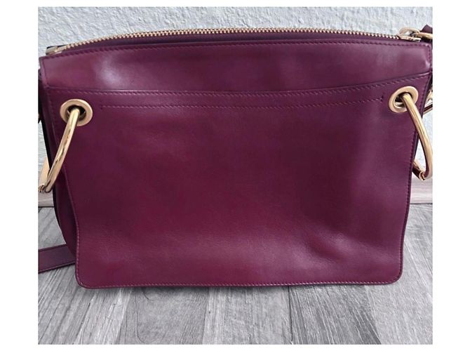 Borsa a mano Chloé Roy in pelle e camoscio Bordò - vista 4