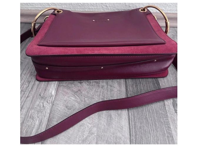 Borsa a mano Chloé Roy in pelle e camoscio Bordò - vista 5