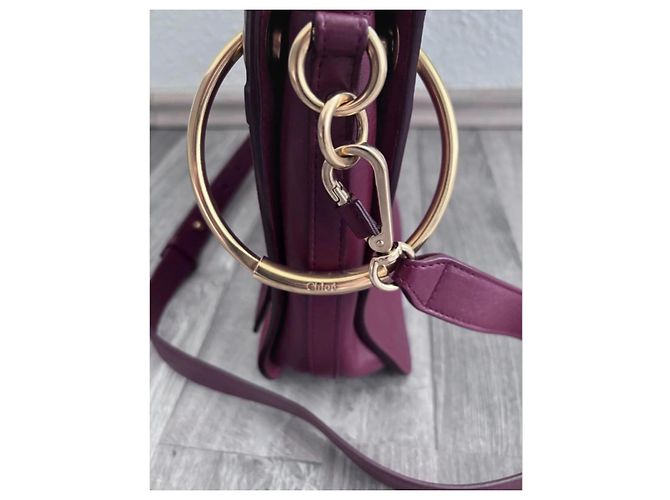 Borsa a mano Chloé Roy in pelle e camoscio Bordò - vista 6