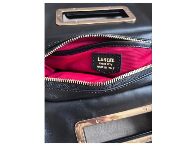 Lancel Lance Kokon Schwarze Lederhandtasche mit Kettendetail - Ansicht 6