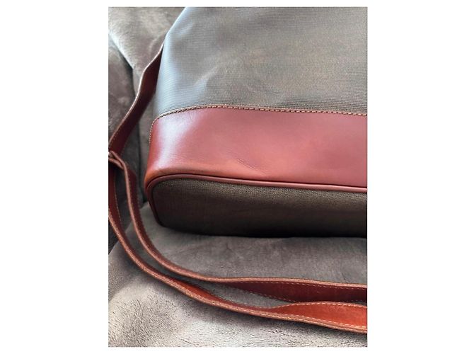 Mon Tresor Borsa a secchiello Fendi Mon Trésor in Tela e Pelle Marrone Grigio - vista 10