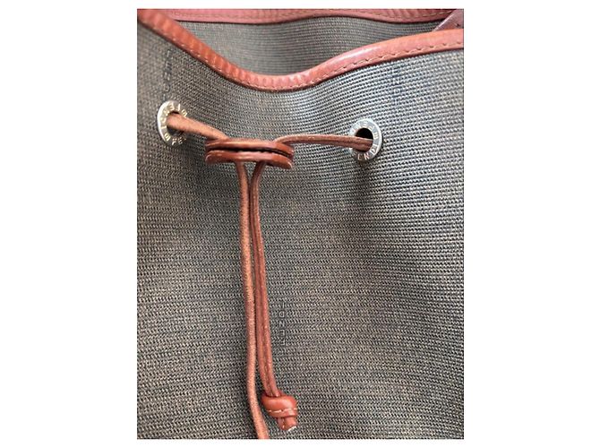 Mon Tresor Borsa a secchiello Fendi Mon Trésor in Tela e Pelle Marrone Grigio - vista 3