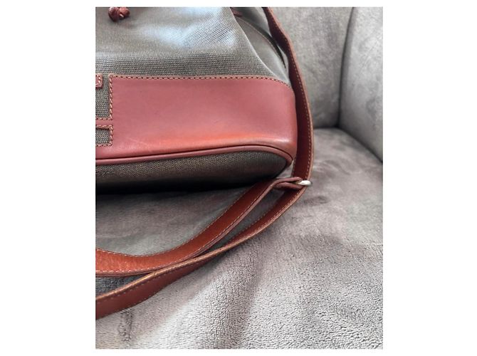Mon Tresor Borsa a secchiello Fendi Mon Trésor in Tela e Pelle Marrone Grigio - vista 5