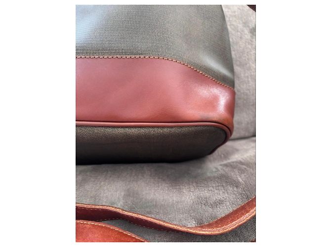 Mon Tresor Borsa a secchiello Fendi Mon Trésor in Tela e Pelle Marrone Grigio - vista 9