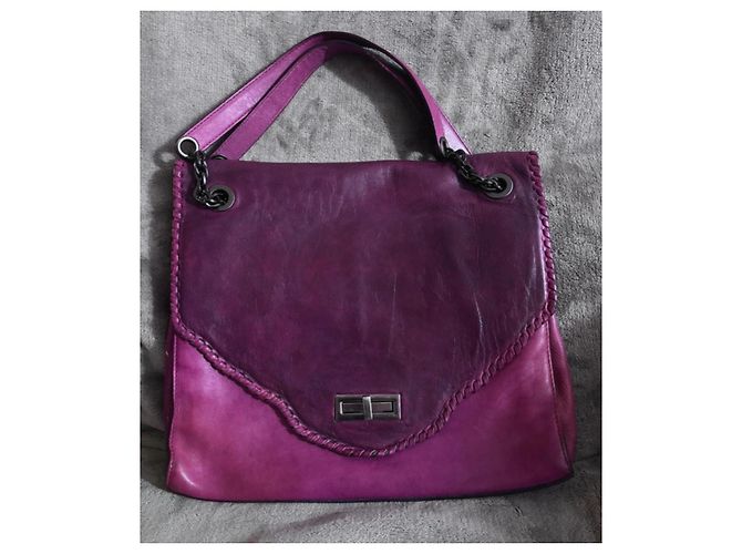 Bolso de cuero Pierre Balmain en púrpura - vista 2
