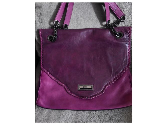 Bolso de cuero Pierre Balmain en púrpura - vista 3