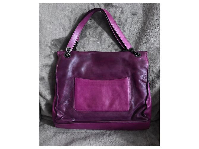 Bolso de cuero Pierre Balmain en púrpura - vista 4