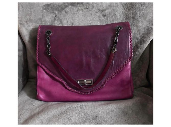Bolso de cuero Pierre Balmain en púrpura - vista 8