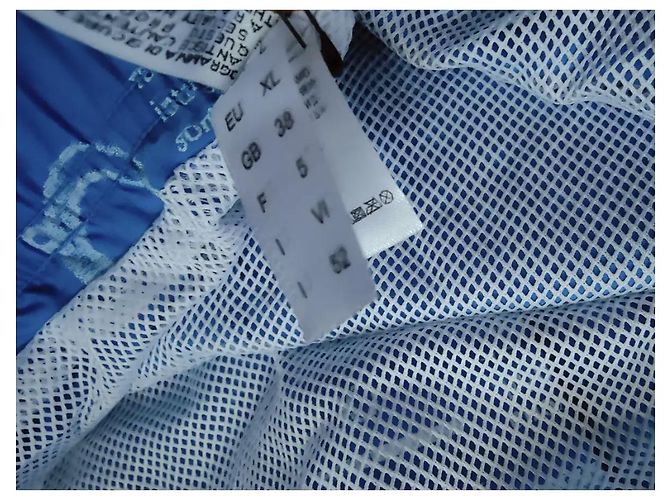 Neue John Galliano Newspaper Badeshorts Blau - Ansicht 4