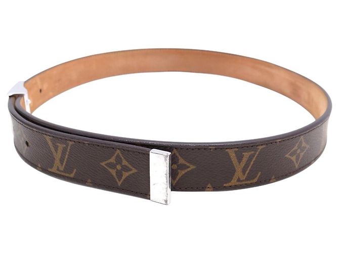 LOUIS VUITTON T85 MONOGRAM CANVAS-GÜRTEL MIT SILBERNER SCHNALLE Braun - Ansicht 2