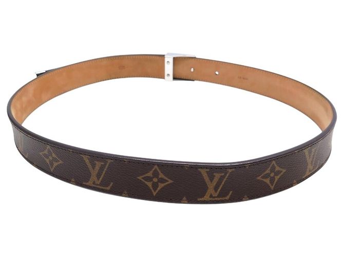 LOUIS VUITTON T85 MONOGRAM CANVAS-GÜRTEL MIT SILBERNER SCHNALLE Braun - Ansicht 3