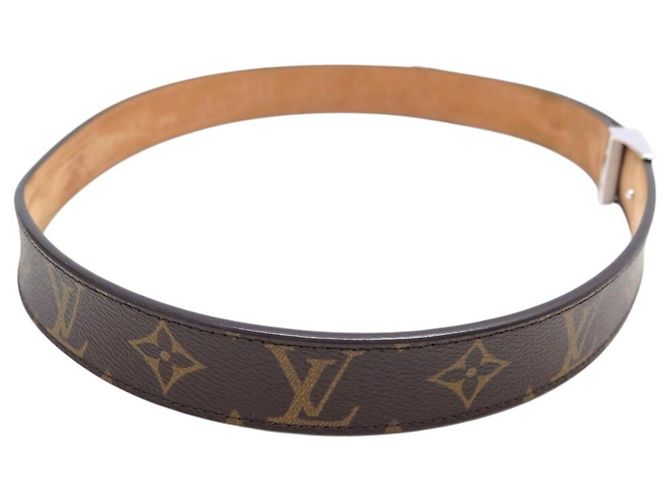 LOUIS VUITTON T85 MONOGRAM CANVAS-GÜRTEL MIT SILBERNER SCHNALLE Braun - Ansicht 4