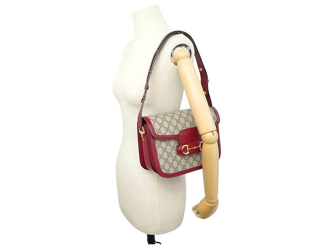NUOVA BORSA A MANO GUCCI HORSEBIT 1955 MM 602204 CANVAS GG SUPREME Beige - vista 16