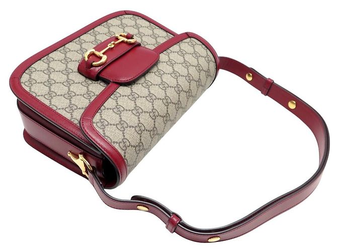 NUOVA BORSA A MANO GUCCI HORSEBIT 1955 MM 602204 CANVAS GG SUPREME Beige - vista 6
