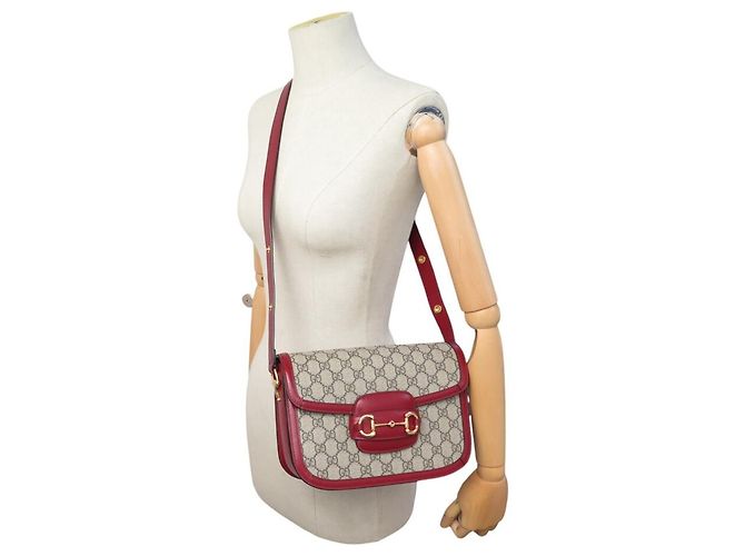 NUOVA BORSA A MANO GUCCI HORSEBIT 1955 MM 602204 CANVAS GG SUPREME Beige - vista 7