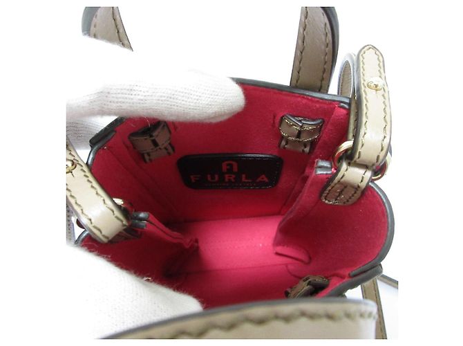 Borsa a Spalla Furla Miastella Mini Vertical Cross Marrone Beige - vista 8