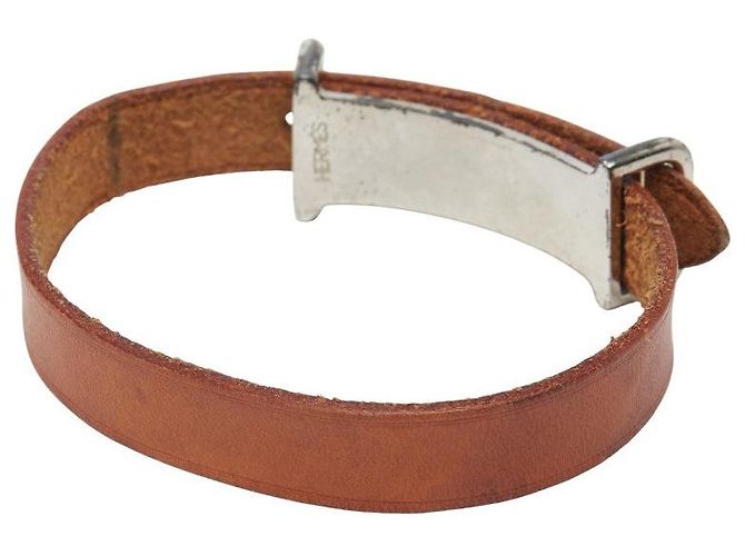 Hermès Bracciale in pelle e metallo Hermes Ap2 Marrone - vista 2