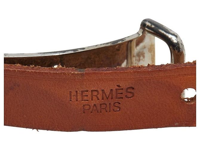 Hermès Bracciale in pelle e metallo Hermes Ap2 Marrone - vista 5