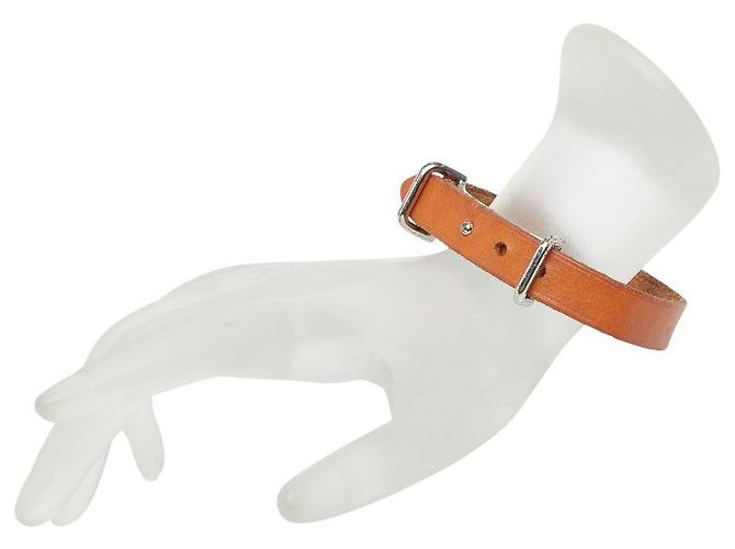 Hermès Bracciale in pelle e metallo Hermes Ap2 Marrone - vista 7