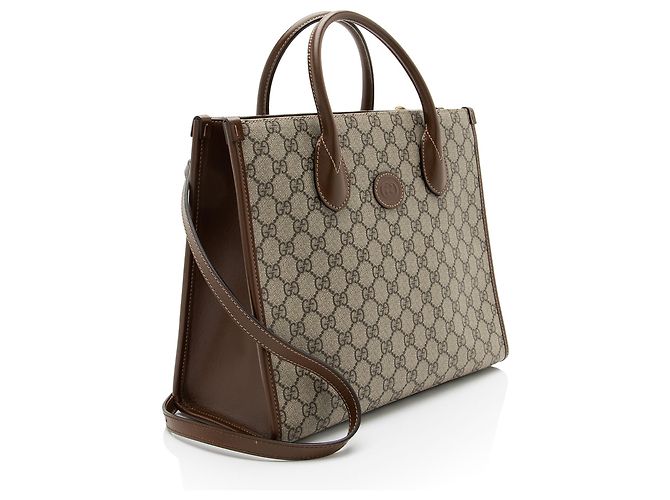 Gucci GG Supreme Retro Piccola Tote Marrone Beige - vista 2