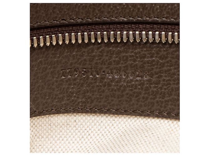 Gucci Canvas Web Logo Prägung Tote Grün - Ansicht 6