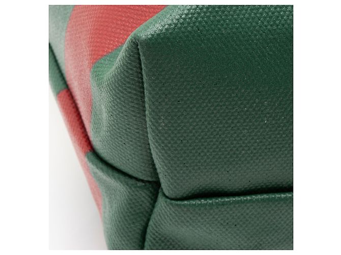 Gucci Canvas Web Logo Prägung Tote Grün - Ansicht 9