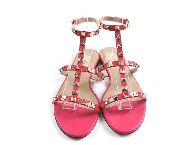 Rockstud Lackleder-Sandalen von Valentino Garavani Pink - Ansicht 3
