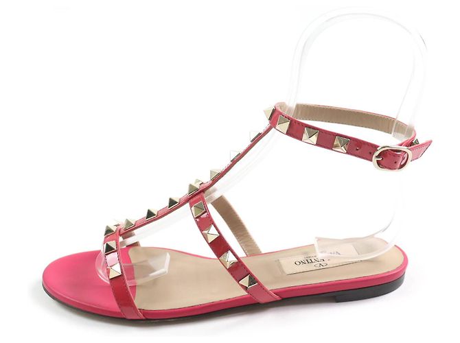 Rockstud Lackleder-Sandalen von Valentino Garavani Pink - Ansicht 4