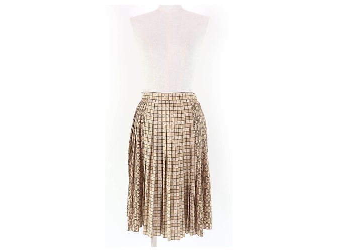 Falda de poliéster con estampado gráfico Burberry Beige - vista 2