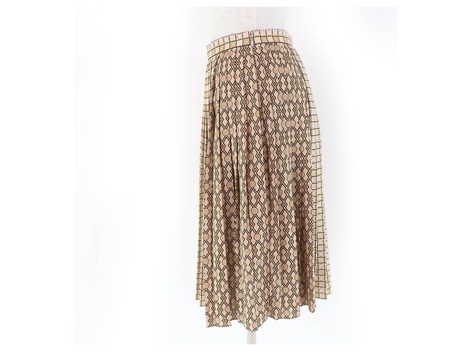 Falda de poliéster con estampado gráfico Burberry Beige - vista 3