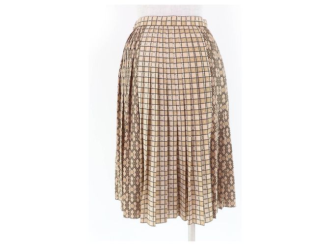 Falda de poliéster con estampado gráfico Burberry Beige - vista 4