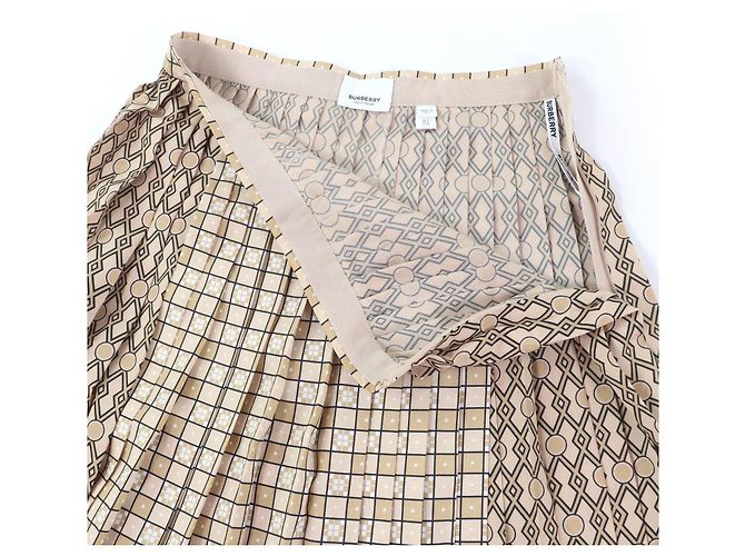 Falda de poliéster con estampado gráfico Burberry Beige - vista 5
