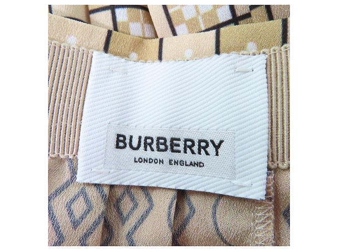 Falda de poliéster con estampado gráfico Burberry Beige - vista 6