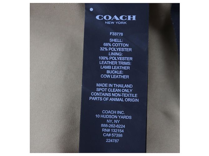 Abrigo trench de cuero de cordero y algodón Coach F33778 Beige Camello - vista 10