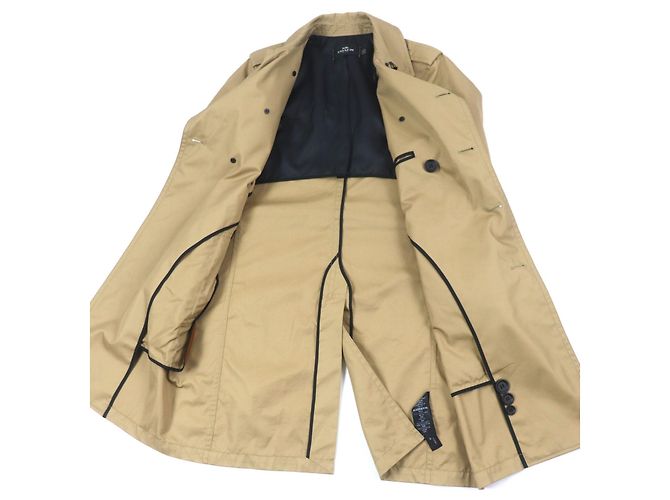 Abrigo trench de cuero de cordero y algodón Coach F33778 Beige Camello - vista 4