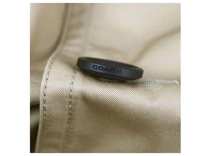 Abrigo trench de cuero de cordero y algodón Coach F33778 Beige Camello - vista 6