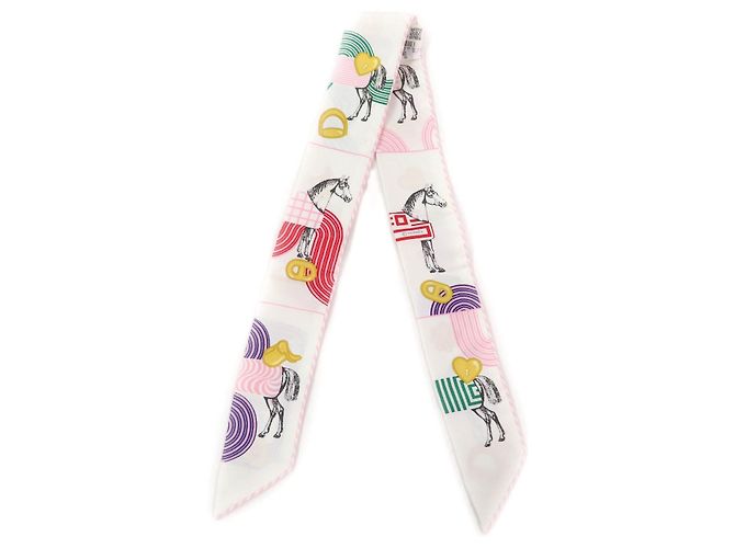 Bufanda de seda Twilly Pop Garde Robe de Hermès Blanco - vista 2
