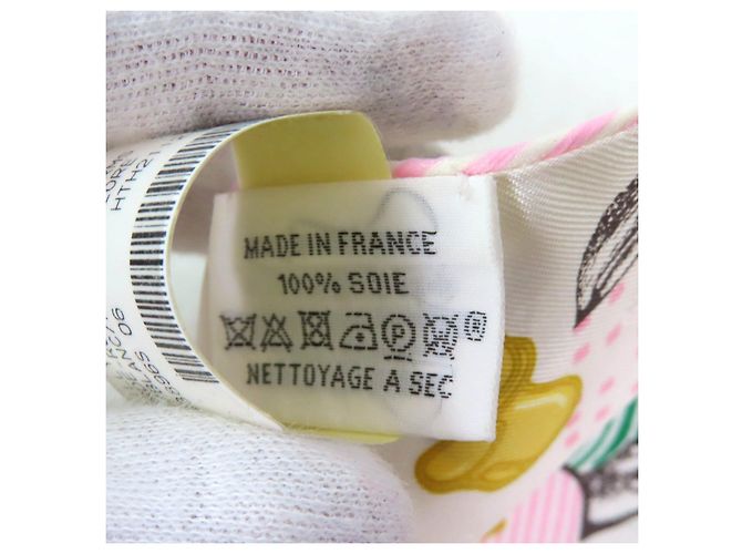 Bufanda de seda Twilly Pop Garde Robe de Hermès Blanco - vista 7