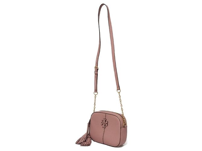 Borsa a Spalla McGraw Camera in Pelle Granulata Tory Burch Rosa - vista 2