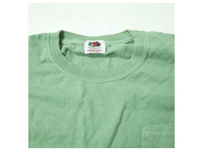Autre Marque Camiseta FRUIT OF THE LOOM de algodón con bolsillo y cuello redondo Verde - vista 4