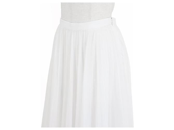 Falda plisada de algodón Christian Dior Blanco - vista 2