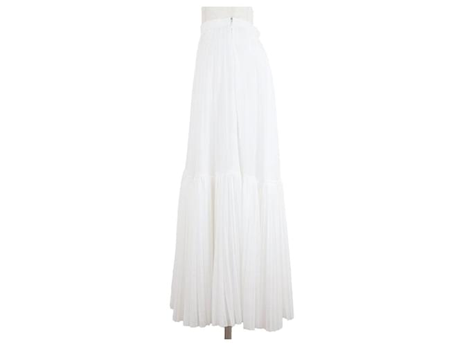 Falda plisada de algodón Christian Dior Blanco - vista 3