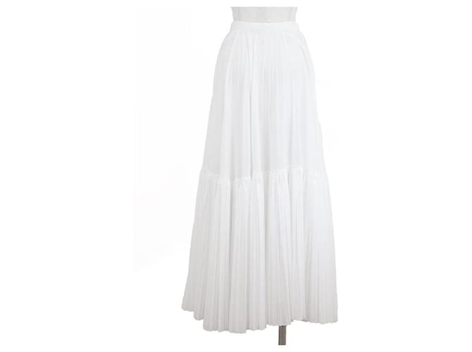 Falda plisada de algodón Christian Dior Blanco - vista 4