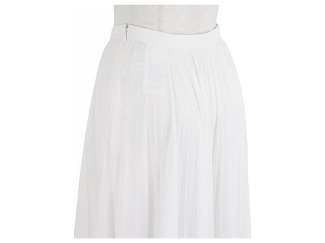 Falda plisada de algodón Christian Dior Blanco - vista 5