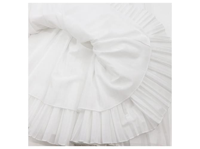 Falda plisada de algodón Christian Dior Blanco - vista 8